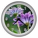 Flower Wall Clock (Silver) Front