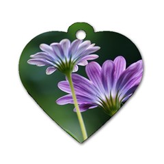 Flower Dog Tag Heart (one Sided)  by Siebenhuehner