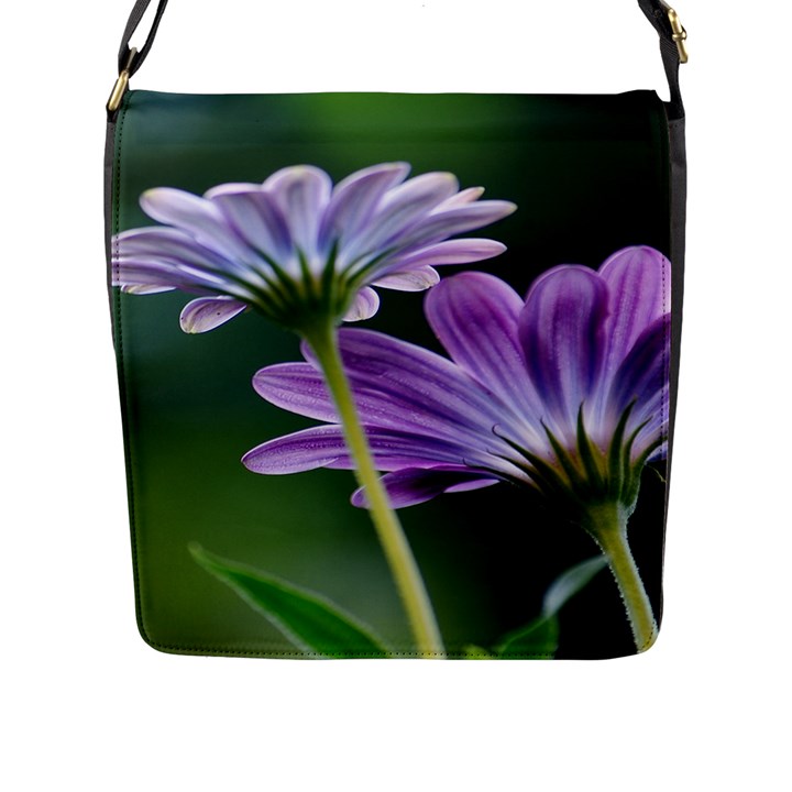 Flower Flap Closure Messenger Bag (Large)