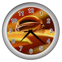 Waterdrop Wall Clock (silver) by Siebenhuehner