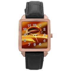 Waterdrop Rose Gold Leather Watch 