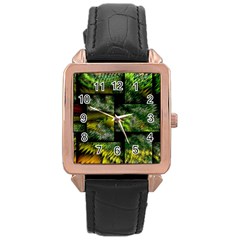 Modern Art Rose Gold Leather Watch  by Siebenhuehner