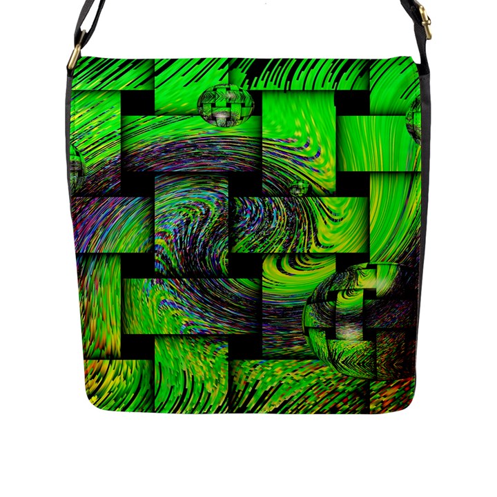 Modern Art Flap Closure Messenger Bag (Large)