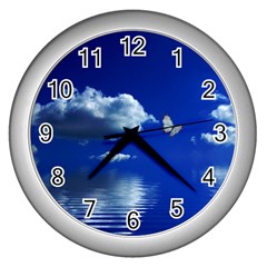 Sky Wall Clock (silver) by Siebenhuehner