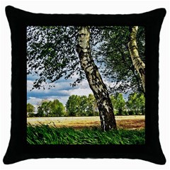 Trees Black Throw Pillow Case by Siebenhuehner