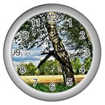 Trees Wall Clock (Silver) Front