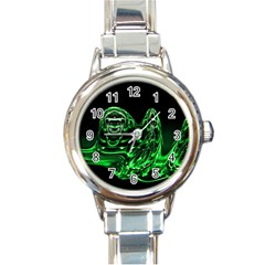 Modern Art Round Italian Charm Watch