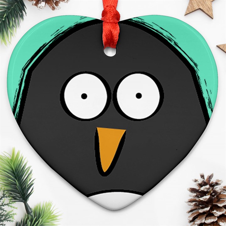 penguin Heart Ornament (Two Sides)