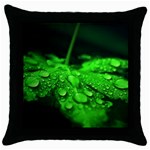 Waterdrops Black Throw Pillow Case Front