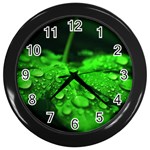 Waterdrops Wall Clock (Black) Front