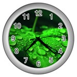 Waterdrops Wall Clock (Silver) Front