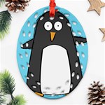 hello penguin Ornament (Oval Filigree) Front