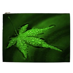 Leaf With Drops Cosmetic Bag (xxl) by Siebenhuehner