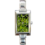 Bamboo Rectangular Italian Charm Watch Front