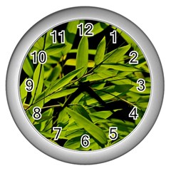 Bamboo Wall Clock (silver) by Siebenhuehner