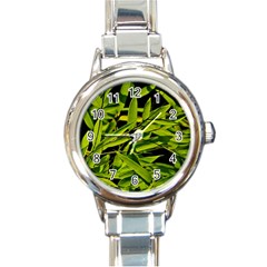 Bamboo Round Italian Charm Watch by Siebenhuehner