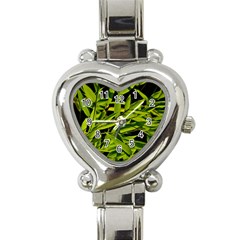 Bamboo Heart Italian Charm Watch  by Siebenhuehner