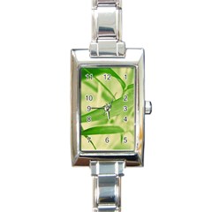 Bamboo Rectangular Italian Charm Watch by Siebenhuehner