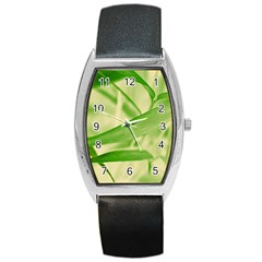 Bamboo Tonneau Leather Watch