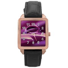 Waterdrop Rose Gold Leather Watch 