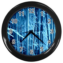 Blue Bamboo Wall Clock (black) by Siebenhuehner