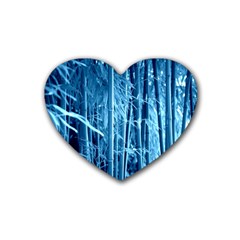 Blue Bamboo Drink Coasters (heart) by Siebenhuehner