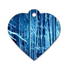 Blue Bamboo Dog Tag Heart (one Sided)  by Siebenhuehner