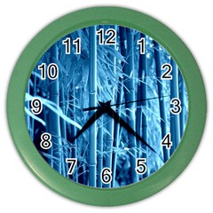 Blue Bamboo Wall Clock (color) by Siebenhuehner