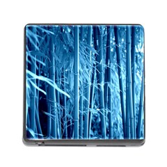 Blue Bamboo Memory Card Reader With Storage (square)