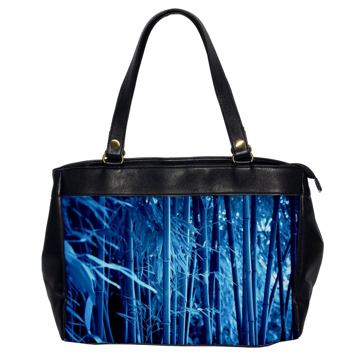 Blue Bamboo Oversize Office Handbag (One Side)