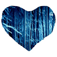 Blue Bamboo 19  Premium Heart Shape Cushion