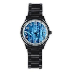 Blue Bamboo Sport Metal Watch (black) by Siebenhuehner