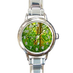 Bamboo Round Italian Charm Watch by Siebenhuehner