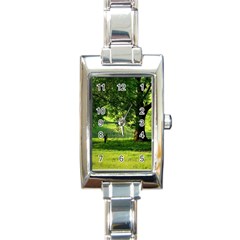 Trees Rectangular Italian Charm Watch by Siebenhuehner