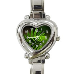 Leaf Heart Italian Charm Watch  by Siebenhuehner