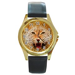 Jaguar Electricfied Round Metal Watch (gold Rim) 