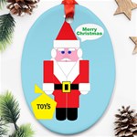 Santa Oval Ornament (Two Sides) Front