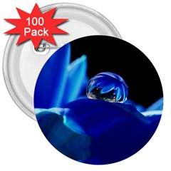 Waterdrop 3  Button (100 Pack) by Siebenhuehner