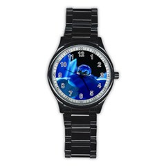 Waterdrop Sport Metal Watch (black) by Siebenhuehner