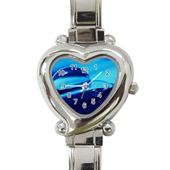 Waterdrops Heart Italian Charm Watch  by Siebenhuehner