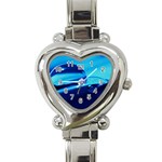 Waterdrops Heart Italian Charm Watch  Front