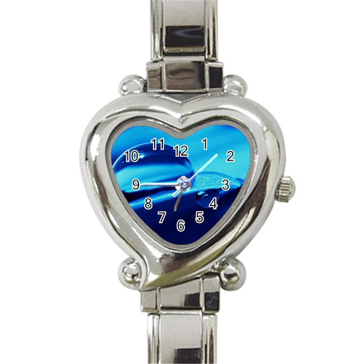 Waterdrops Heart Italian Charm Watch 