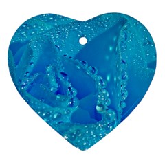 Blue Rose Heart Ornament