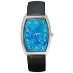 Blue Rose Tonneau Leather Watch Front