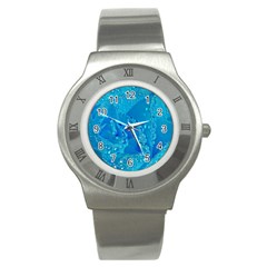 Blue Rose Stainless Steel Watch (Unisex)