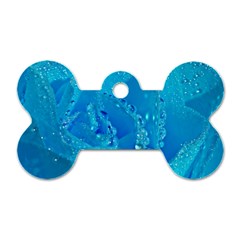 Blue Rose Dog Tag Bone (Two Sided)