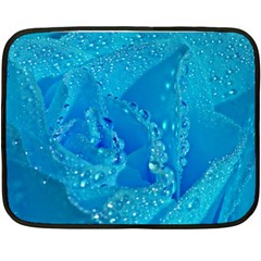 Blue Rose Mini Fleece Blanket (Two Sided)