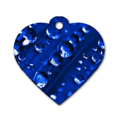 Waterdrops Dog Tag Heart (two Sided) by Siebenhuehner