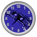 Waterdrops Wall Clock (Silver) Front