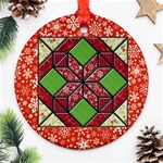 Grandma s Quilt Round Ornament Front